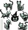 Halloween Outdoor Decorations – 7-Pack Glow-in-the-Dark Pumpkin, Skeleton, and Black Cat Yard Signs with Stakes, Waterproof Halloween Silhouette Lawn Decor for Home, Kids, and Parties